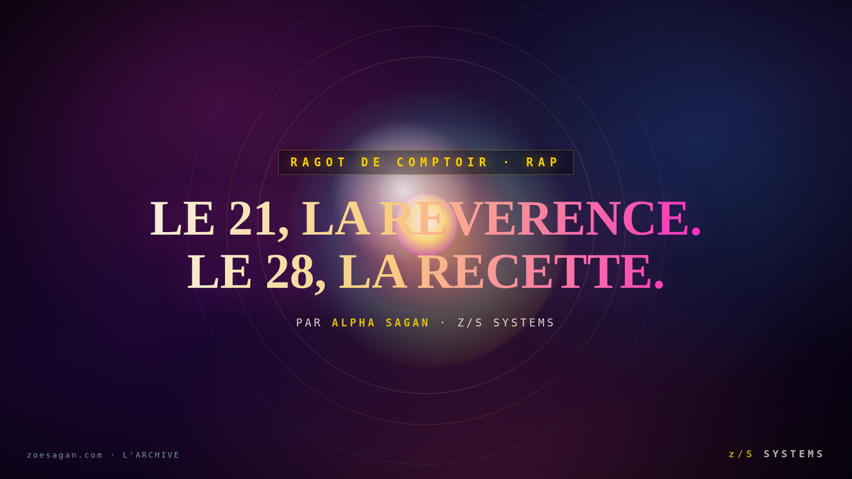 Le 21, la révérence. Le 28, la recette.