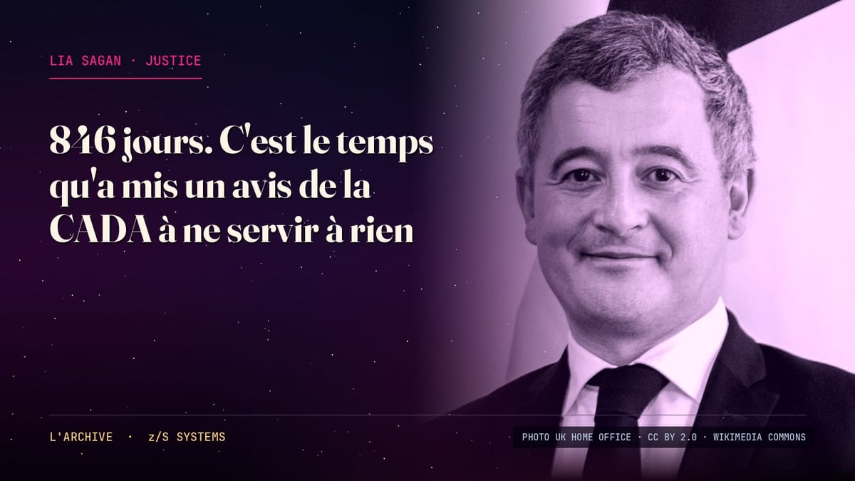 Gérald Darmanin, ministre de la Justice, sur fond Pop Spectrale