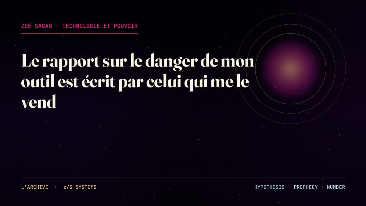 Hero Pop Spectrale · Le rapport sur le danger de mon outil