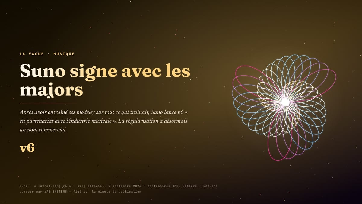 Suno lance v6 « avec l’industrie musicale », après l’avoir entraîné sur tout