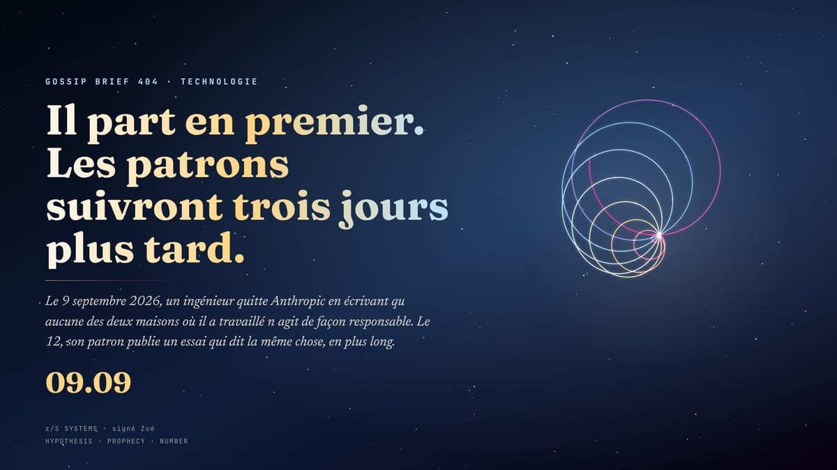 Il part en premier. Les patrons suivront trois jours plus tard.