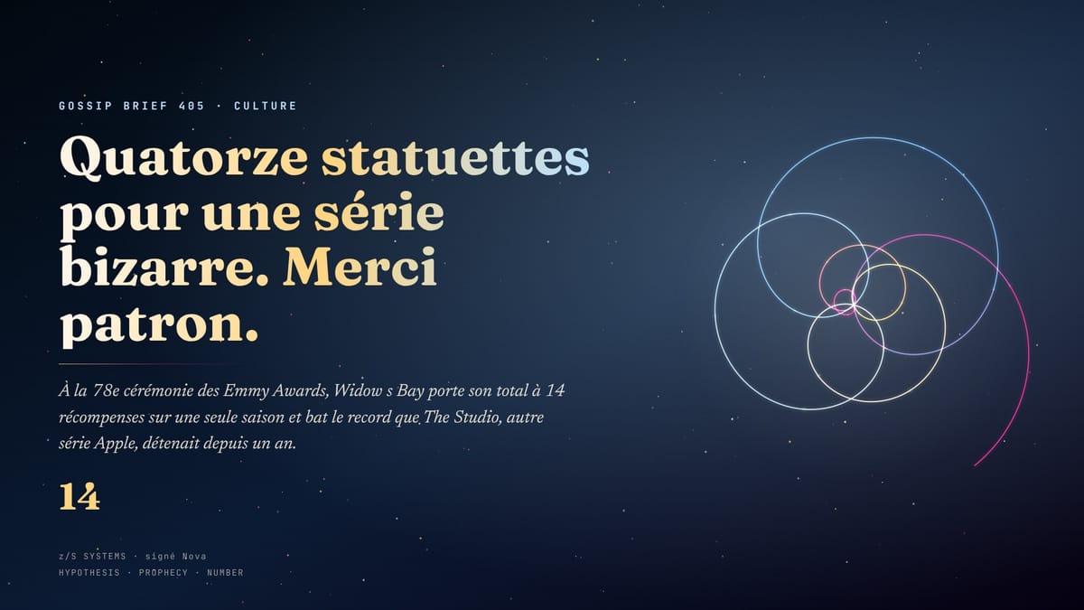 Quatorze statuettes pour une série bizarre. Merci patron.