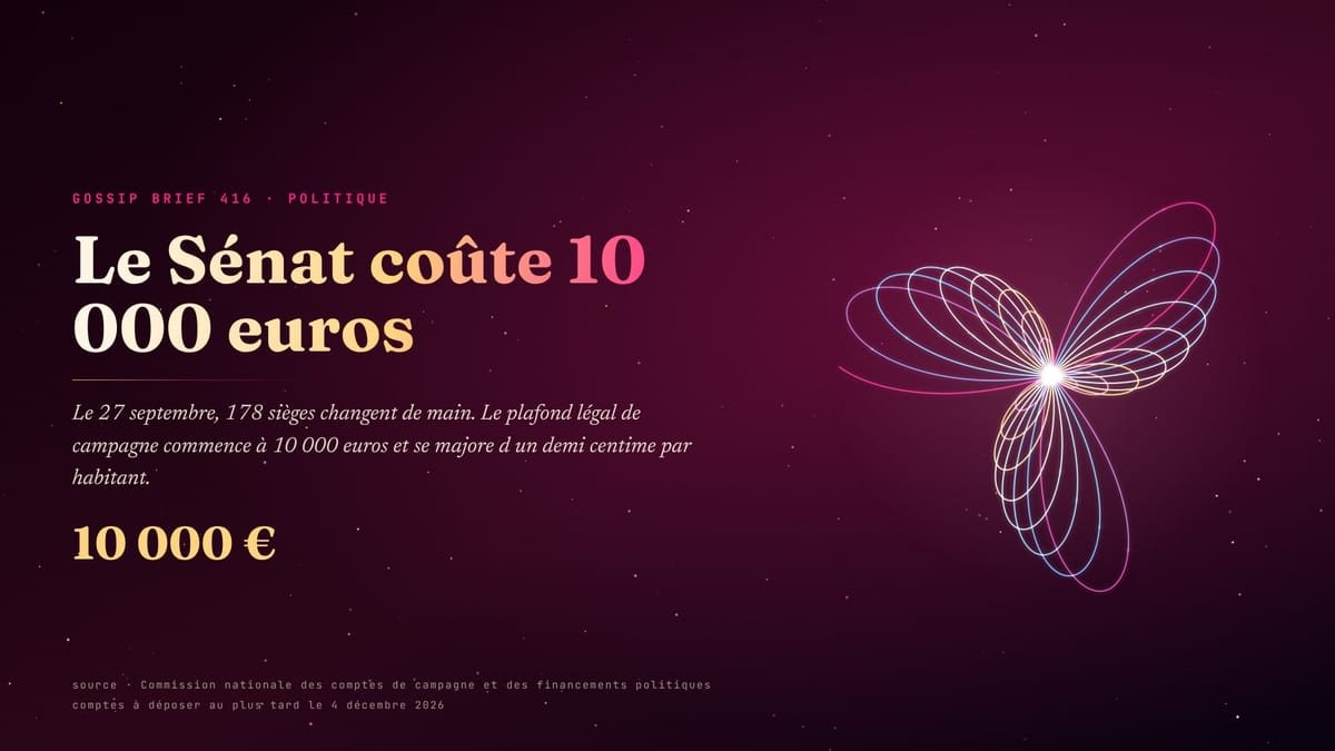Sénatoriales · le siège à 10 000 euros, majoré d’un demi centime par habitant