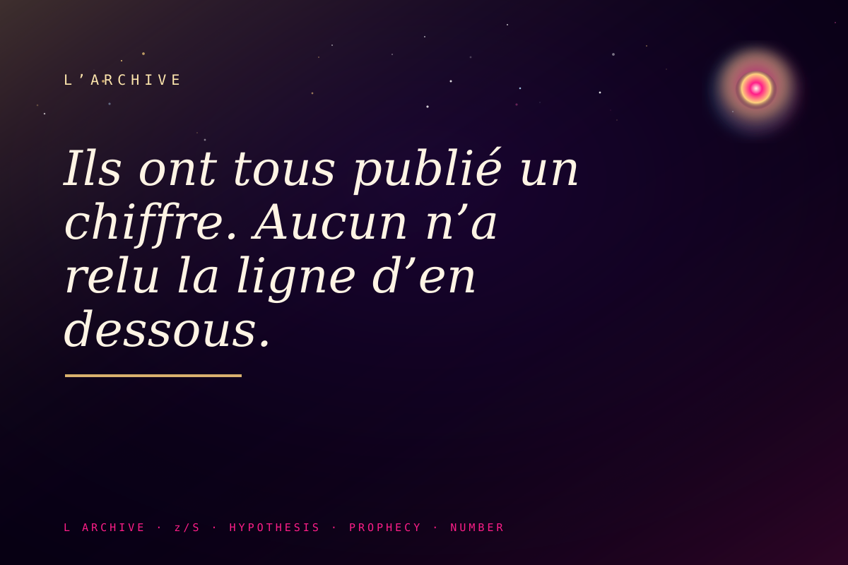 Ils ont tous publié un chiffre. Aucun n’a relu la ligne d’en dessous.