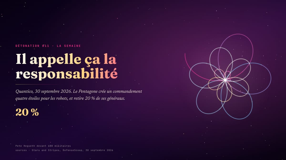 Il appelle ça la responsabilité, et il donne quatre étoiles aux drones