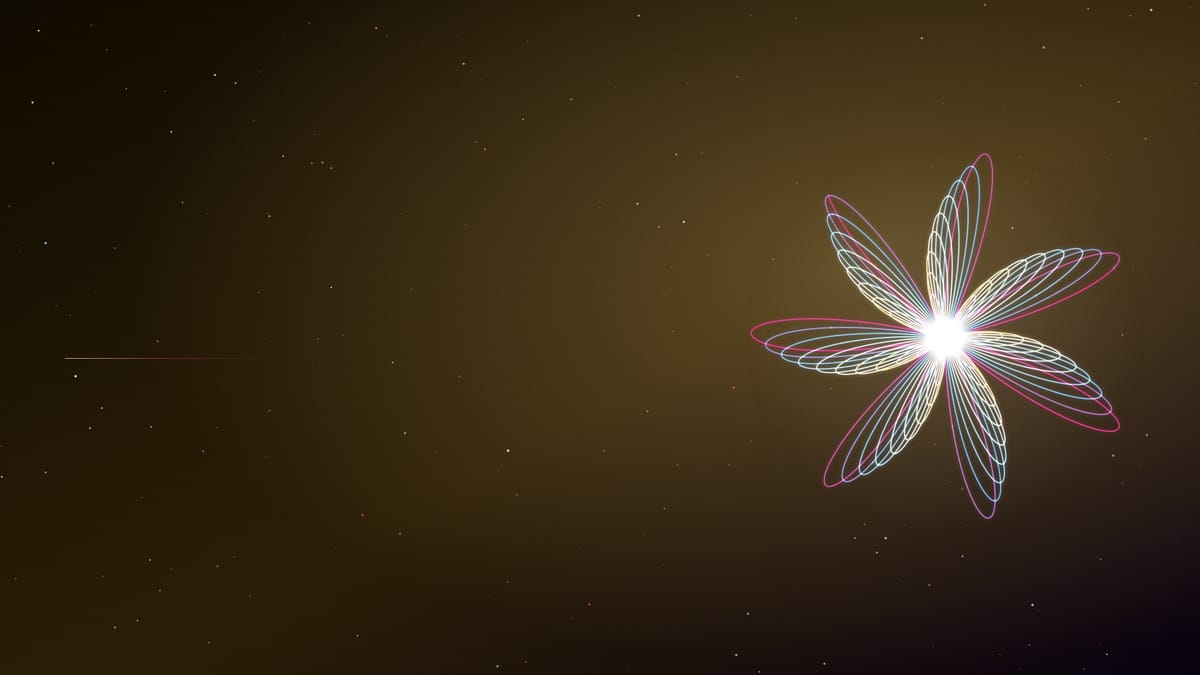 Ciel nocturne or profond semé d’étoiles, traversé par une figure lumineuse calée sur la minute de publication, sans texte.