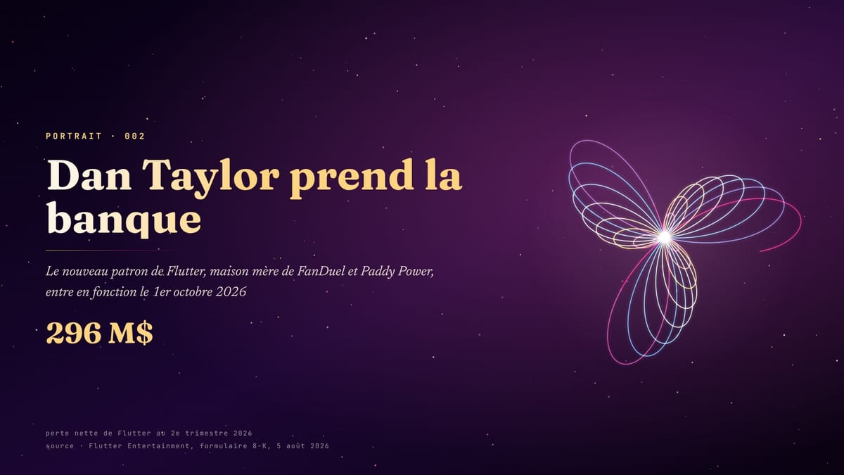 Dan Taylor prend la banque · 296 millions de dollars de perte au deuxième trimestre 2026