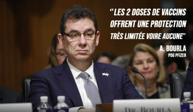 Le PDG de Pfizer, Albert Bourla : « Les 2 doses de vaccins offrent une protection très limitée voire aucune »