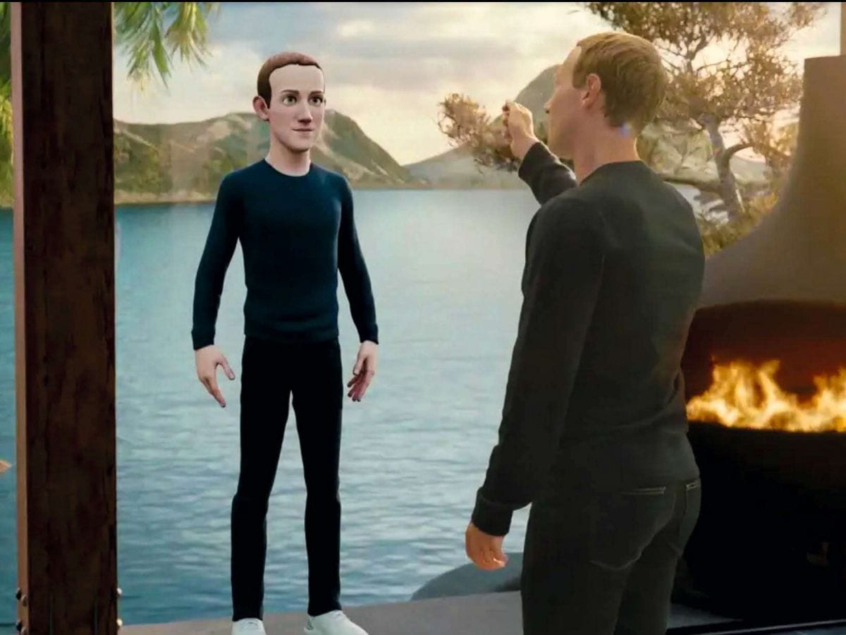 Mark Zuckerberg face à son avatar du métavers. Pour le fondateur de Facebook, l'avenir de l'humanité se niche dans une réalit
