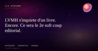 LVMH s'inquiete d'un livre. Encore. Ce sera le 2e soft coup editorial.
