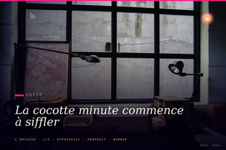 La cocotte minute commence à siffler