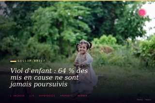 Viol d'enfant : 64 % des mis en cause ne sont jamais poursuivis