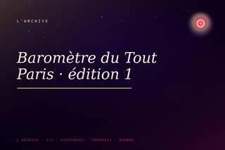 Baromètre du Tout Paris · édition 1
