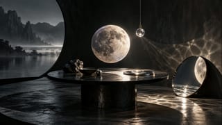Une table, une lampe et le ciel