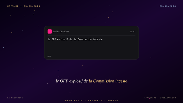Thomet · le OFF explosif de la Commission inceste