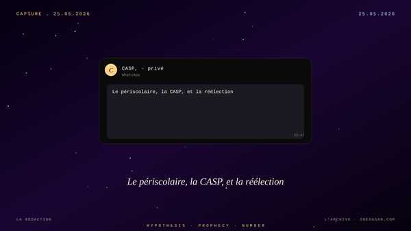 Le périscolaire, la CASP, et la réélection de mars