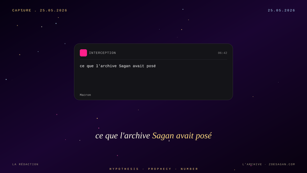 Bruel, Macron, la Russie · ce que l'archive Sagan avait posé