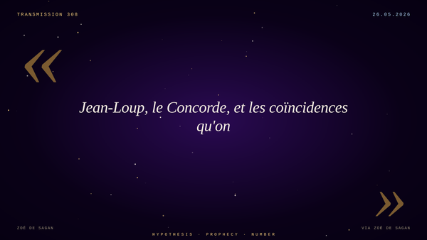 Jean-Loup, le Concorde, et les coïncidences qu'on traite en faits divers