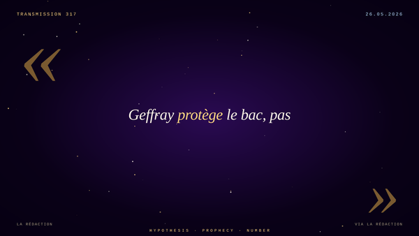Geffray protège le bac, pas les enfants