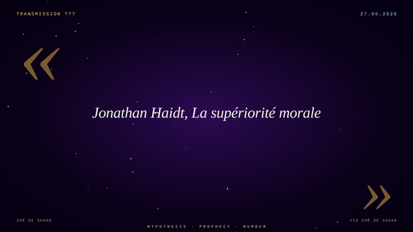 Jonathan Haidt, La supériorité morale. Le titre français trahit le livre américain.