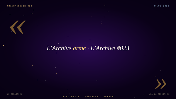 La plateforme est une arme · L’Archive #023