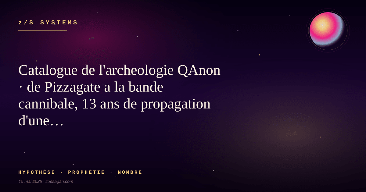 Catalogue de l'archeologie QAnon · de Pizzagate a la bande cannibale, 13 ans de propagation d'une meme structure.