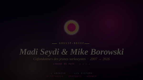Madi Seydi et Mike Borowski. Cofondateurs des jeunes sarkozystes en 2007. Toujours ensemble en 2026.
