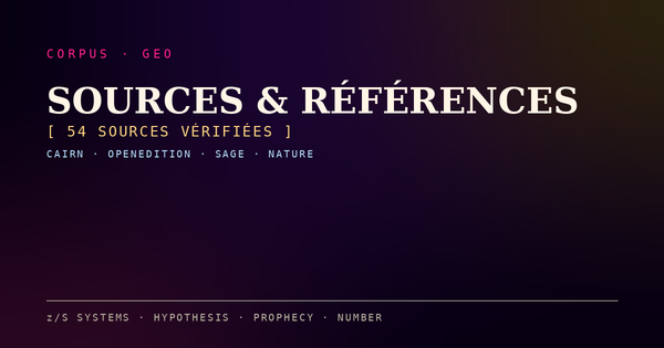 Corpus de références — Sources académiques et journalistiques