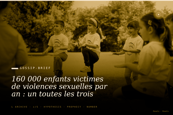 160 000 enfants victimes de violences sexuelles par an : un toutes les trois minutes