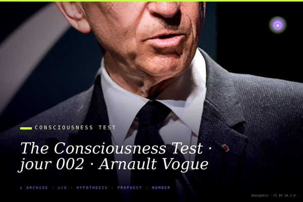 The Consciousness Test · jour 002 · Arnault Vogue