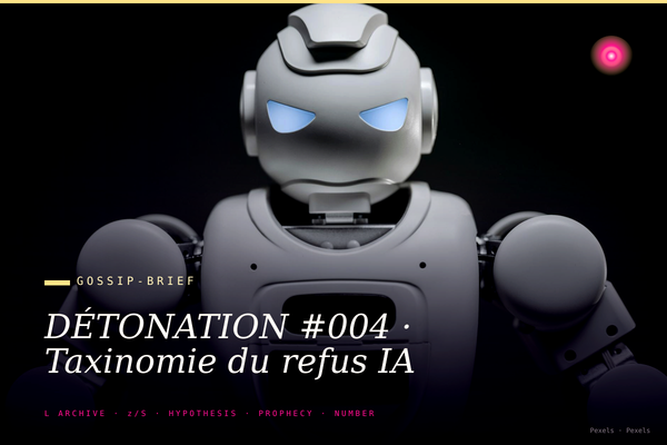 DÉTONATION #004 · Taxinomie du refus IA