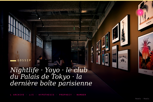 Nightlife · Yoyo · le club du Palais de Tokyo · la dernière boîte parisienne libre · electronique, art, queer
