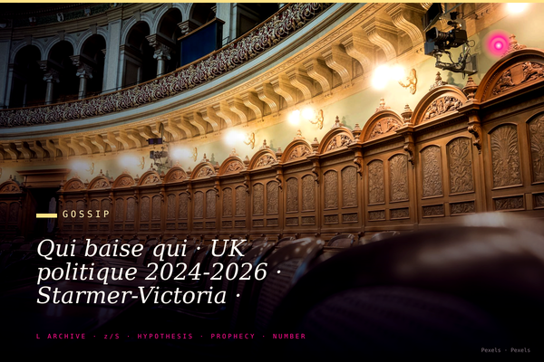 Qui baise qui · UK politique 2024-2026 · Starmer-Victoria · Sunak-Akshata · Truss-O'Leary · Johnson chaos