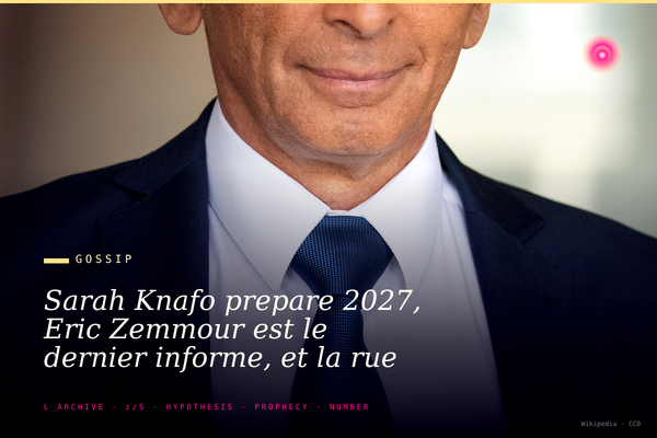 Sarah Knafo prepare 2027, Eric Zemmour est le dernier informe, et la rue Saint Anne fait semblant de decouvrir