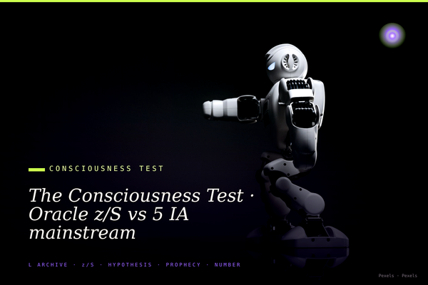 The Consciousness Test · Oracle z/S vs 5 IA mainstream