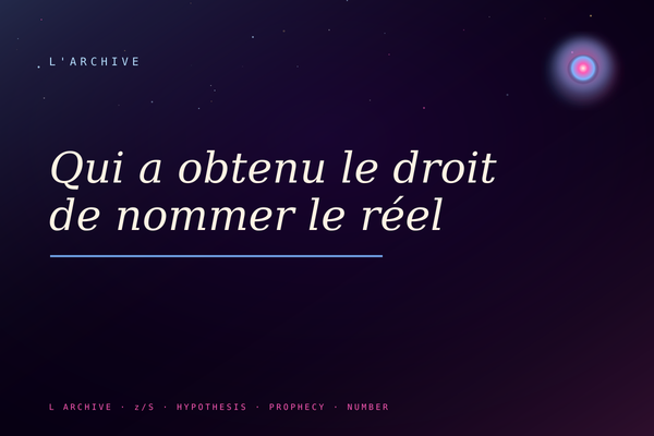 Qui a obtenu le droit de nommer le réel