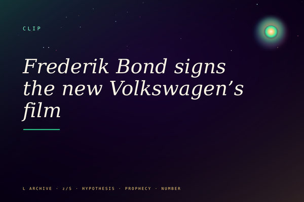 Frederik Bond signs the new Volkswagen’s film