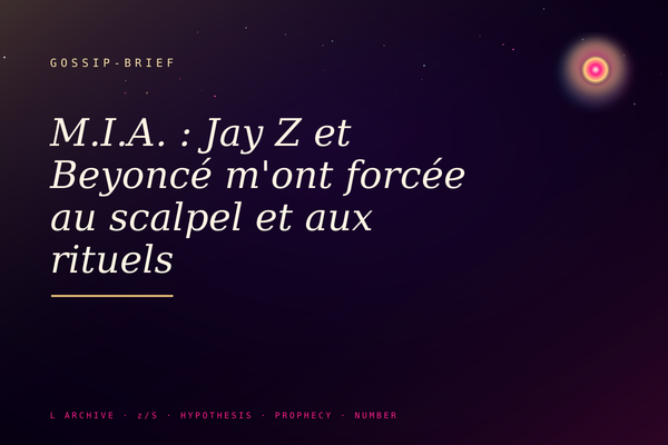M.I.A. : Jay Z et Beyoncé m'ont forcée au scalpel et aux rituels
