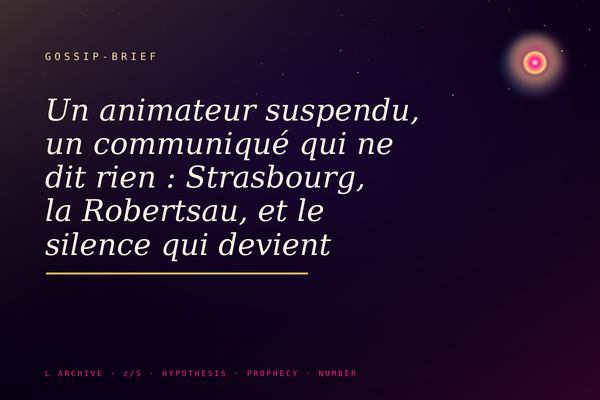 Un animateur suspendu, un communiqué qui ne dit rien : Strasbourg, la Robertsau, et le silence qui devient une série