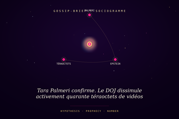 Tara Palmeri confirme. Le DOJ dissimule activement quarante téraoctets de vidéos Epstein. Pas gigaoctets. Téraoctets.
