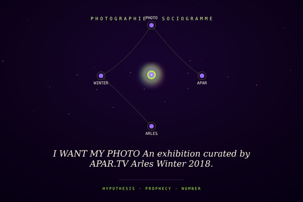 I WANT MY PHOTO An exhibition curated by APAR.TV Arles Winter 2018.
