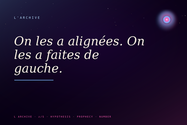 On les a alignées. On les a faites de gauche.