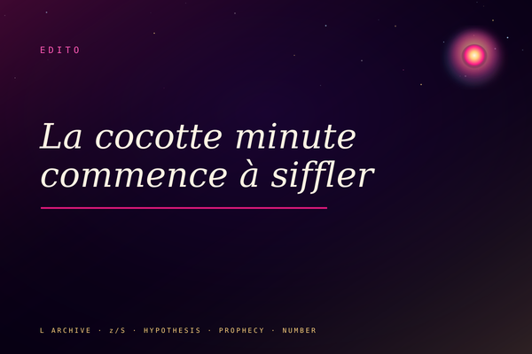 La cocotte minute commence à siffler