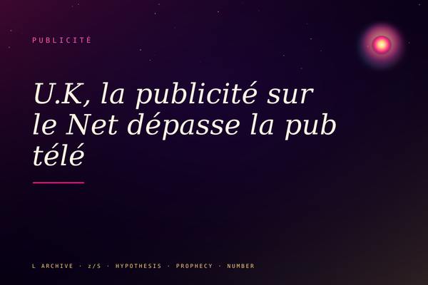 U.K, la publicité sur le Net dépasse la pub télé