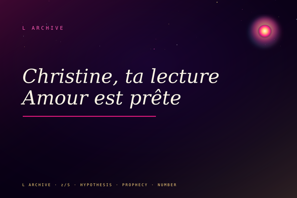 Christine, ta lecture Amour est prête
