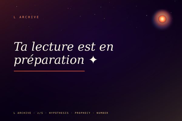Ta lecture est en préparation ✦