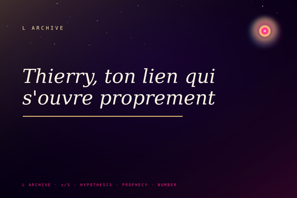 Thierry, ton lien qui s'ouvre proprement