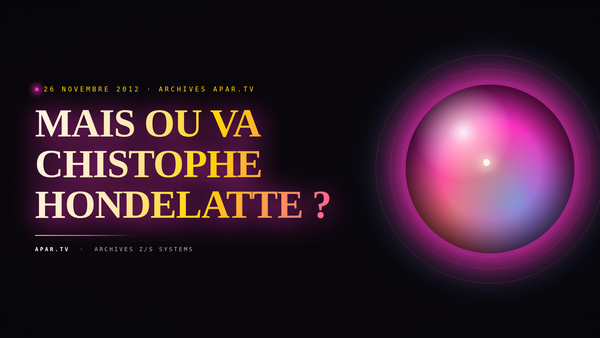 MAIS OU VA CHISTOPHE HONDELATTE ?