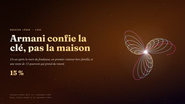 Armani confie la clé, pas la maison