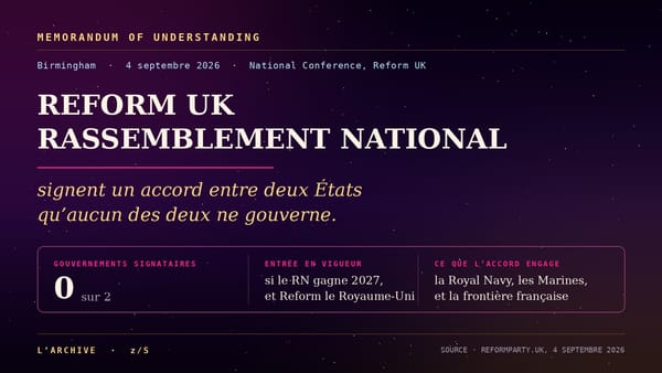 Deux partis qui ne gouvernent rien viennent de signer un accord entre la France et le Royaume-Uni